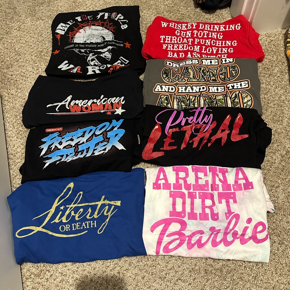 Grunt Style/ Western Graphic Tees Collection - Black, Red, Blue, Gray, Pink